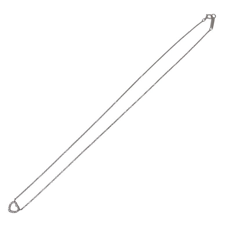 【中古】【TIFFANY&Co.】ティファニー メトロハート ネックレス K18ホワイトゴールド レディース