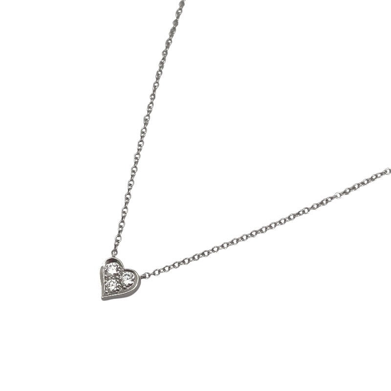 【TIFFANY&Co.】ティファニー センチメンタルハート ネックレス Pt950プラチナ レディース ダイヤモンド 3P