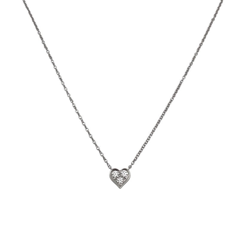 【TIFFANY&Co.】ティファニー センチメンタルハート ネックレス Pt950プラチナ レディース ダイヤモンド 3P
