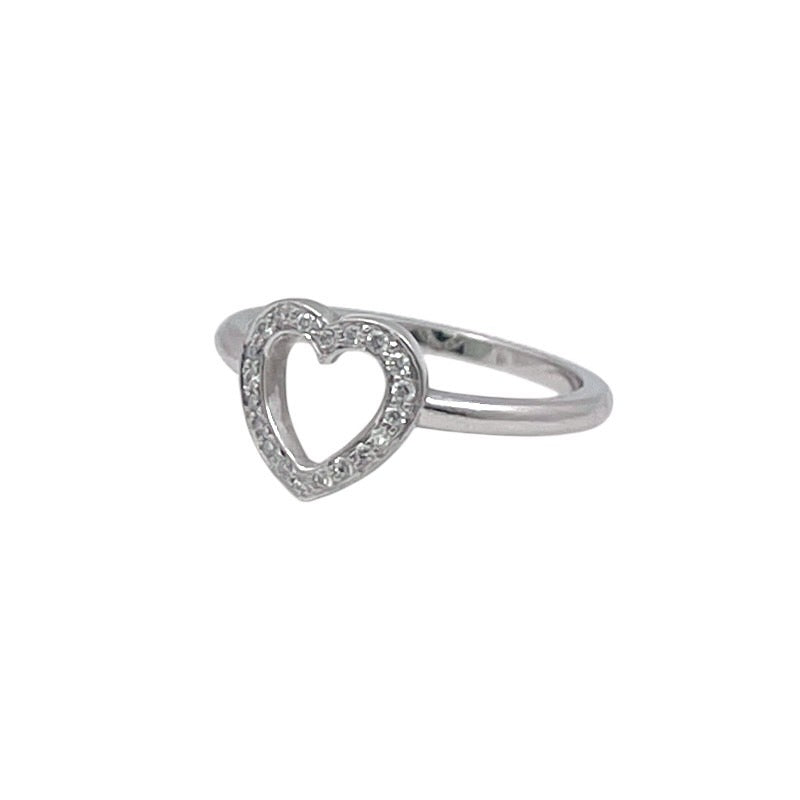 【TIFFANY&Co.】ティファニー メトロハート リング・指輪 Pt950プラチナ レディース ダイヤモンド 9号