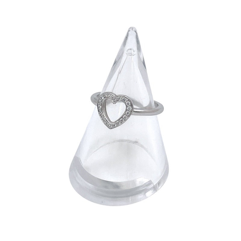 【TIFFANY&Co.】ティファニー メトロハート リング・指輪 Pt950プラチナ レディース ダイヤモンド 9号