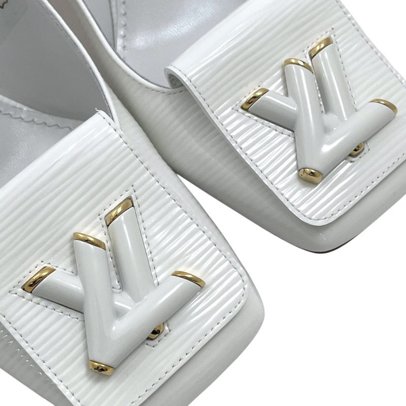 【LOUIS VUITTON】ルイ・ヴィトン シェイクライン パンプス レディース 白 ホワイト 未使用品 エナメル ツイスト サイズ36 サンダル
