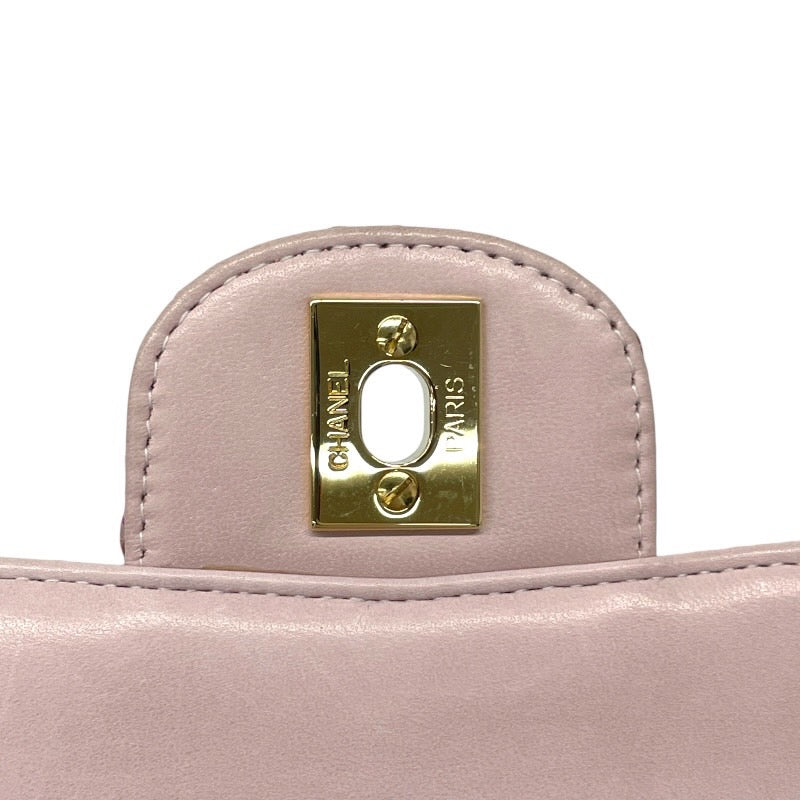 【CHANEL】シャネル ツイード Wフラップ ショルダーバッグ レディース 8番 チェーンショルダー ピンク
