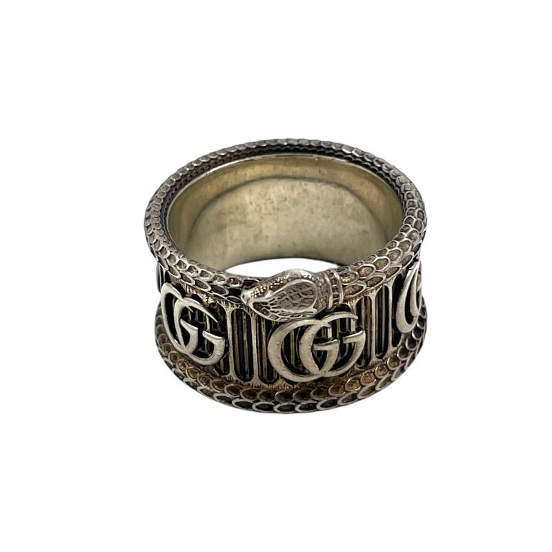 【中古】【GUCCI】グッチ ダブルGスネークメタル リング・指輪 シルバー925 メンズ