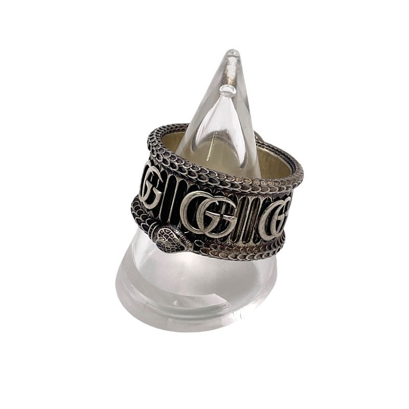 【中古】【GUCCI】グッチ ダブルGスネークメタル リング・指輪 シルバー925 メンズ