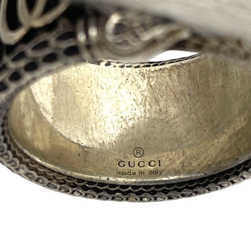 【中古】【GUCCI】グッチ ダブルGスネークメタル リング・指輪 シルバー925 メンズ