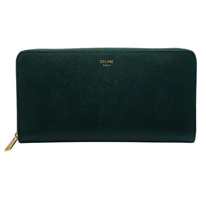 CELINE セリーヌ　折り財布　ヴィンテージ　ラウンドジップ　デニム 美品 セリーヌ CELINE ☆ ヴィンテージ レザー 二折財布 札入れ