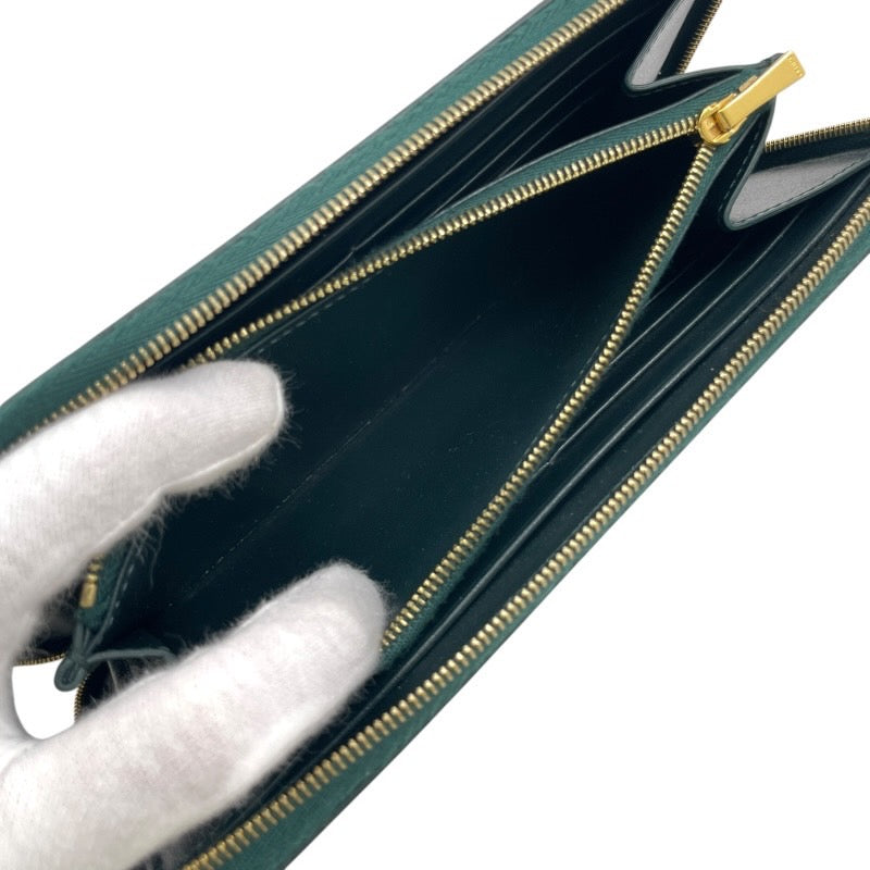 【CELINE】セリーヌ ラージ ジップドウォレット 10B553BEL.31AN 長財布 レザー レディース 新ロゴ グリーン 緑 ラウンドファスナー