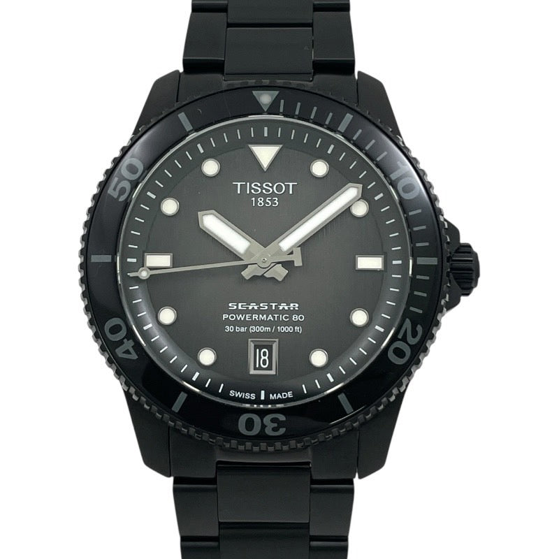 【TISSOT】ティソ シースター1000 パワーマティック80 T120.807.33.051.00 腕時計 ステンレススチール メンズ 自動巻き Seastar1000 ブラック 黒