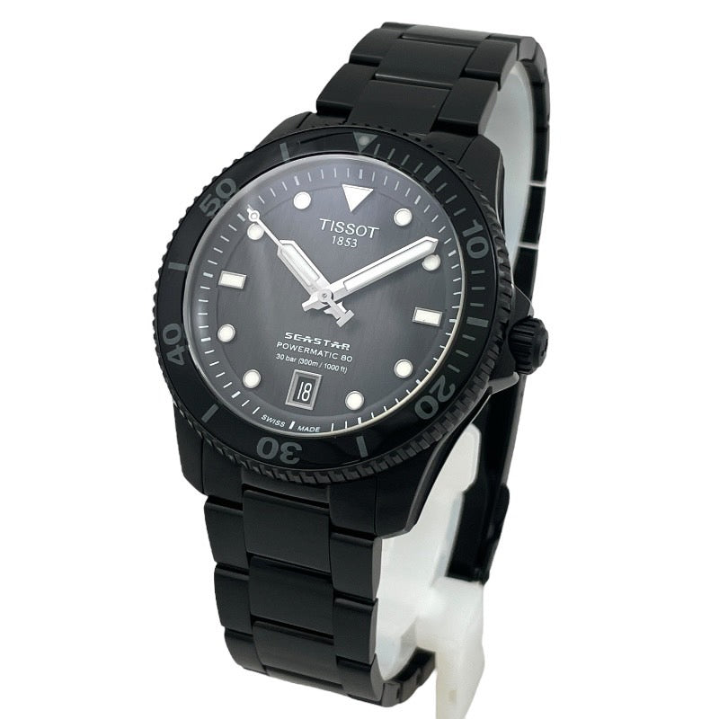 【TISSOT】ティソ シースター1000 パワーマティック80 T120.807.33.051.00 腕時計 ステンレススチール メンズ 自動巻き Seastar1000 ブラック 黒