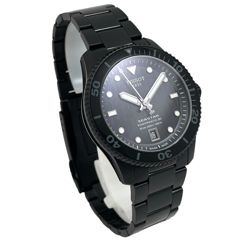 【TISSOT】ティソ シースター1000 パワーマティック80 T120.807.33.051.00 腕時計 ステンレススチール メンズ 自動巻き Seastar1000 ブラック 黒