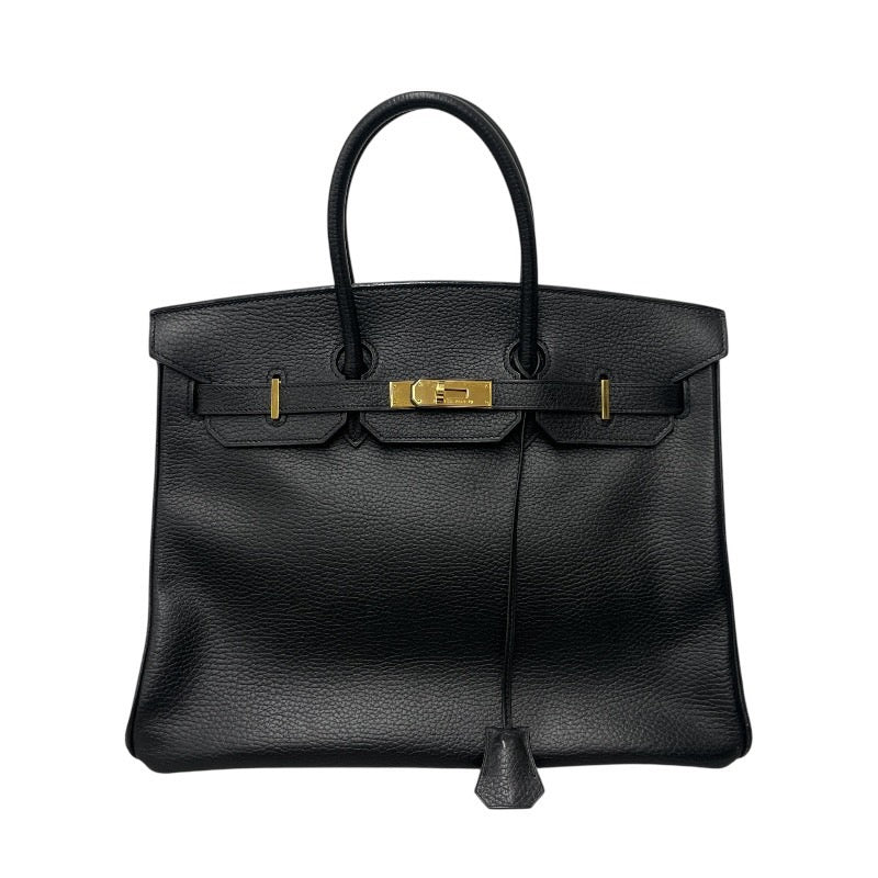 【HERMES】エルメス バーキン35 ハンドバッグ アルデンヌ レディース □E刻印 2001年製造 ブラック 黒 ゴールド金具