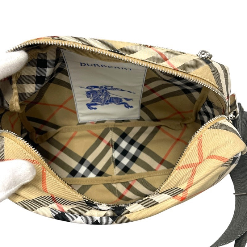 【BURBERRY】バーバリー クロスボディ 8091320 ショルダーバッグ メンズ チェック柄 ホースフェリー ベージュ レディース
