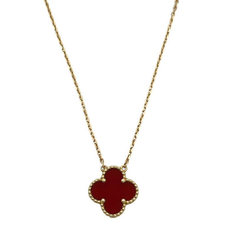 【Van Cleef & Arpels】ヴァンクリーフ＆アーペル ヴィンテージアルハンブラ VCARD38500  ネックレス K18イエローゴールド レディース 750 カーネリアン 保証書付 ギャラ付