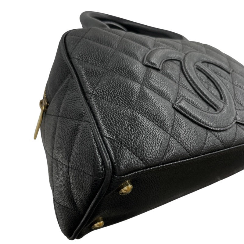 【CHANEL】シャネル ミニボストン A20996 ハンドバッグ レザー レディース 9番台 キャビアスキン 黒 ブラック ボーリング