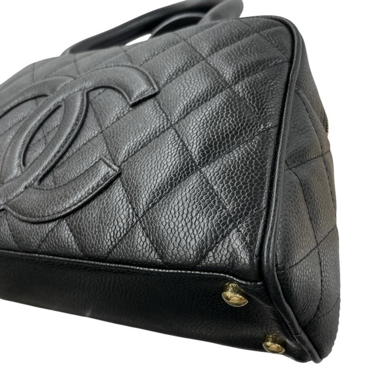 【CHANEL】シャネル ミニボストン A20996 ハンドバッグ レザー レディース 9番台 キャビアスキン 黒 ブラック ボーリング