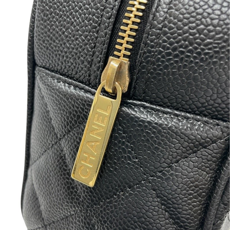【CHANEL】シャネル ミニボストン A20996 ハンドバッグ レザー レディース 9番台 キャビアスキン 黒 ブラック ボーリング