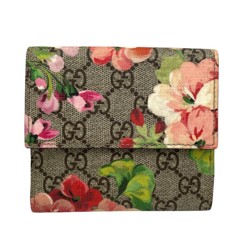 【GUCCI】グッチ Wホック 410071 二つ折り財布 レディース GGスプリーム フワラー 花柄