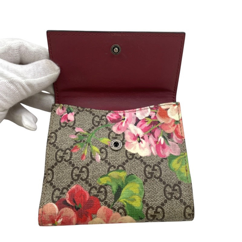 【GUCCI】グッチ Wホック 410071 二つ折り財布 レディース GGスプリーム フワラー 花柄