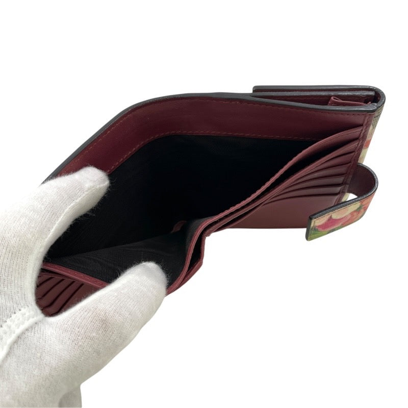 【GUCCI】グッチ Wホック 410071 二つ折り財布 レディース GGスプリーム フワラー 花柄