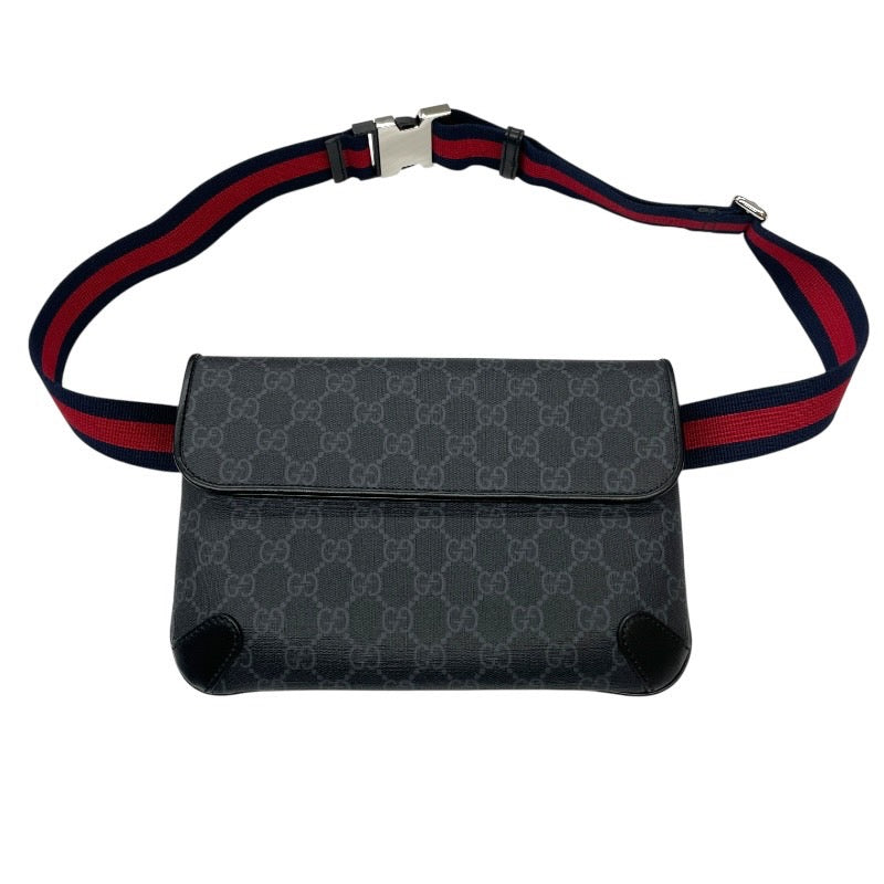 【GUCCI】グッチ スモール ベルトバッグ 792091 ウエストバッグ メンズ GGスプリーム ボディバッグ ショルダー 黒 ブラック