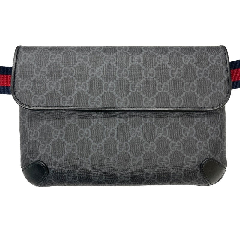 【GUCCI】グッチ スモール ベルトバッグ 792091 ウエストバッグ メンズ GGスプリーム ボディバッグ ショルダー 黒 ブラック