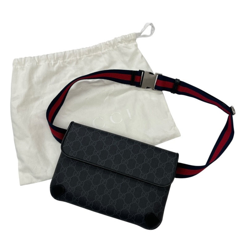 【GUCCI】グッチ スモール ベルトバッグ 792091 ウエストバッグ メンズ GGスプリーム ボディバッグ ショルダー 黒 ブラック