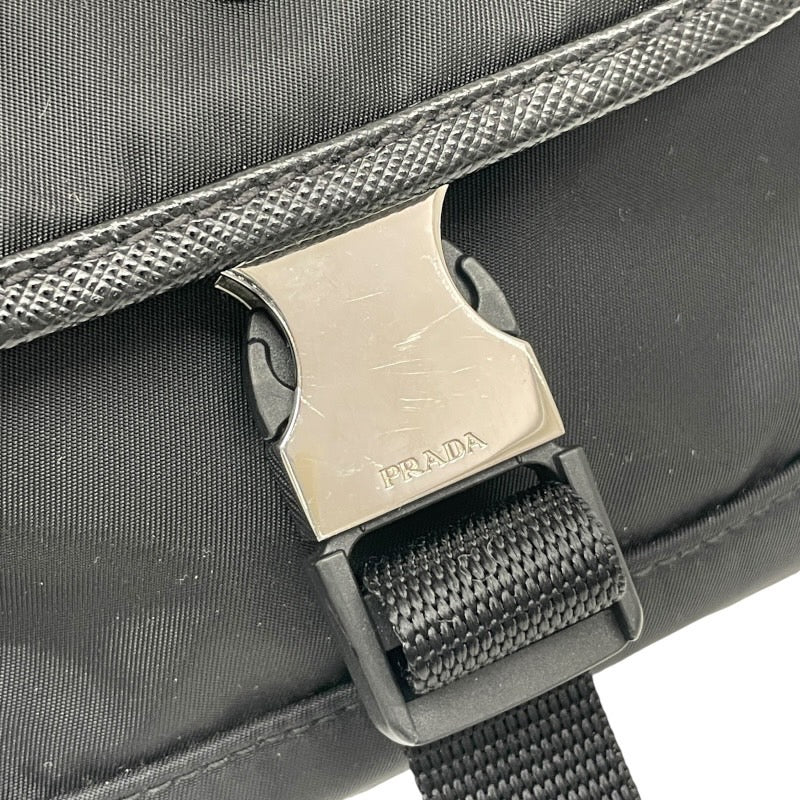 【PRADA】プラダ クロスボディ 2VD070 ショルダーバッグ ナイロン メンズ Re-Nylon サフィアーノレザー 黒 ブラック リナイロン レディース