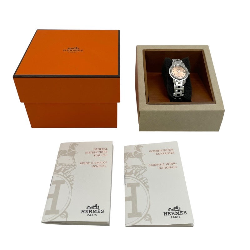 エルメス クリッパー CL4.210 オレンジ クォーツ SS レディース 時計 HERMES クリッパー レディース 腕時計 クオーツ SS オレンジ文字