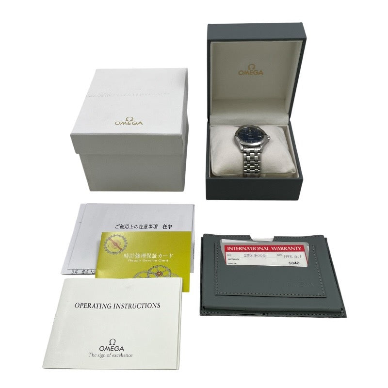 【OMEGA】オメガ シーマスター 36mm 2501.80 腕時計 ステンレススチール メンズ 自動巻き オートマティック 青文字盤 ブルー クロノメーター