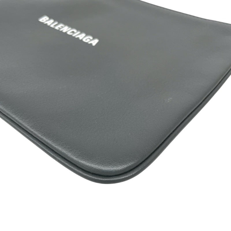 【BALENCIAGA】バレンシアガ エブリディ ポーチ 551992 ポーチ レザー レディース グレー メンズ