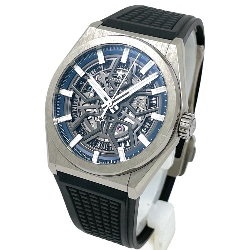 【ZENITH】ゼニス デファイ クラシック 95.9000.670/78.R782 腕時計 チタン メンズ 自動巻き スケルトン ラバーベルト