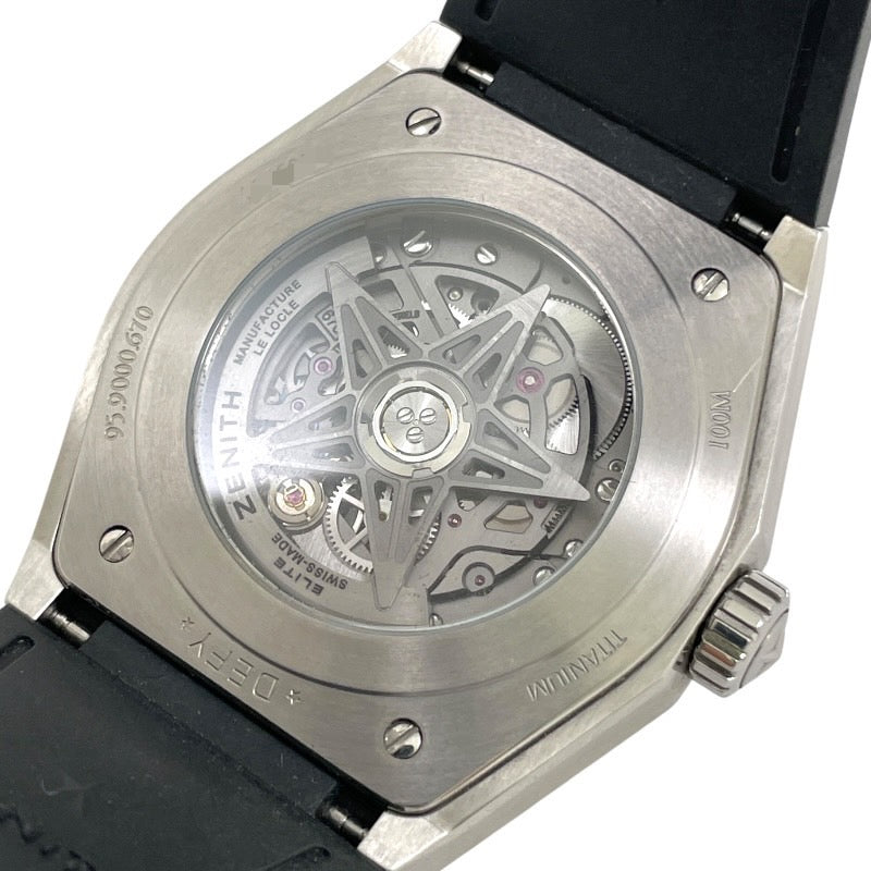 【ZENITH】ゼニス デファイ クラシック 95.9000.670/78.R782 腕時計 チタン メンズ 自動巻き スケルトン ラバーベルト