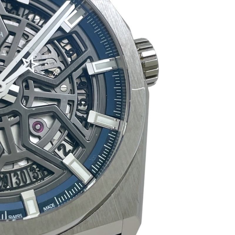 【ZENITH】ゼニス デファイ クラシック 95.9000.670/78.R782 腕時計 チタン メンズ 自動巻き スケルトン ラバーベルト