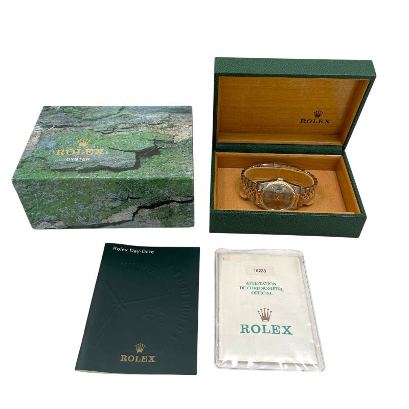【ROLEX】ロレックス デイトジャスト 16233 腕時計 SS/YG メンズ K番 自動巻き グレーローマン スレート