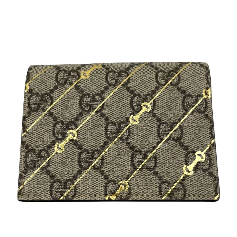 【GUCCI】グッチ GGスプリーム コンパクトウォレット 774332 二つ折り財布 レディース ホースビットプリント