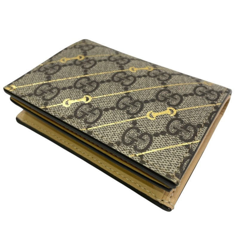 【GUCCI】グッチ GGスプリーム コンパクトウォレット 774332 二つ折り財布 レディース ホースビットプリント
