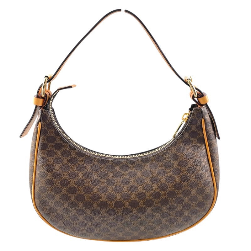 【CELINE】セリーヌ マカダム ワンショルダー ショルダーバッグ レザー レディース セミショル ハンド アクセサリーポーチ ブラウン CE00/24