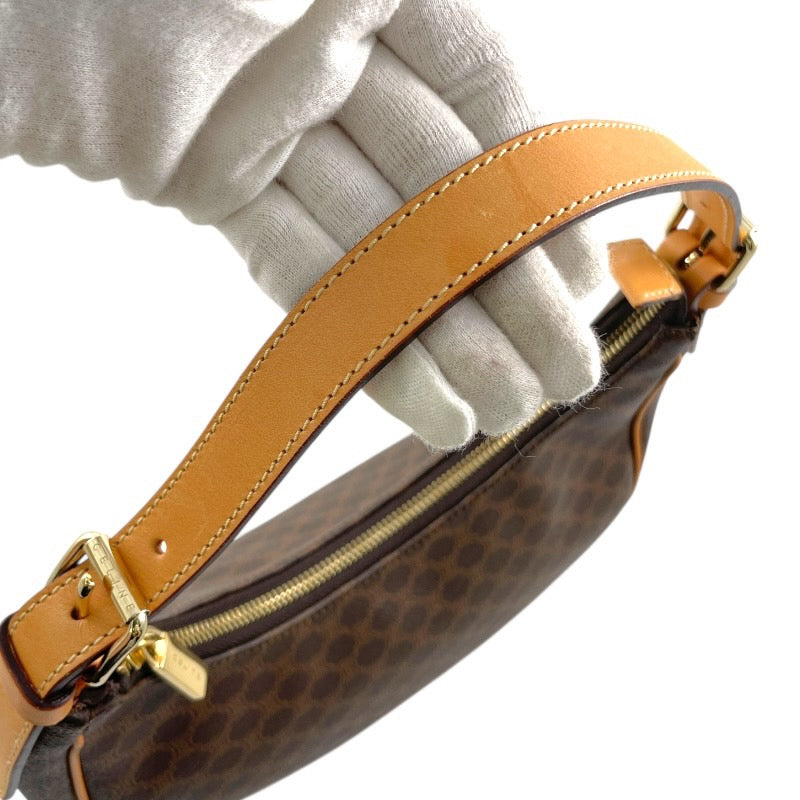 セリーヌ CELINE マカダム ポーチ レザー ブラウン ゴールド セリーヌ CELINE マカダム ポーチ レザー ブラウン ゴールド