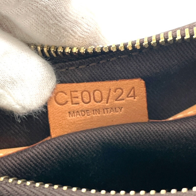 【CELINE】セリーヌ マカダム ワンショルダー ショルダーバッグ レザー レディース セミショル ハンド アクセサリーポーチ ブラウン CE00/24