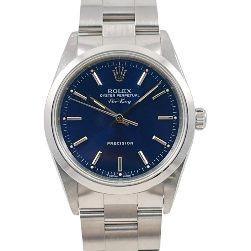 【ROLEX】ロレックス エアキング 14000 腕時計 ステンレススチール メンズ U番 自動巻き ブルー 青文字盤