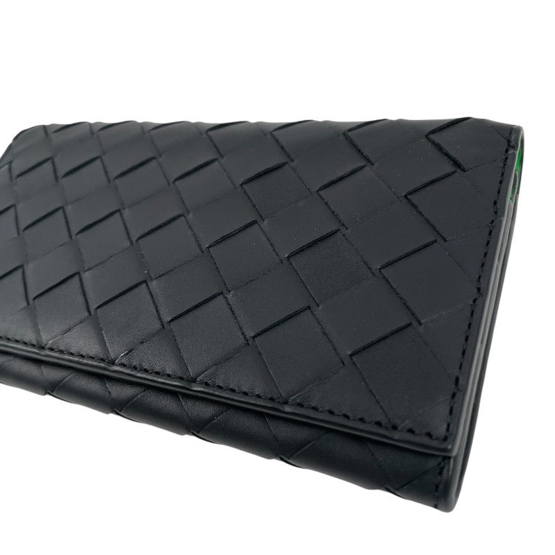 【BOTTEGAVENETA】ボッテガヴェネタ イントレチャート ロングウォレット 749436VCPQ51005 長財布 レザー メンズ 長札入れ 黒 ブラック