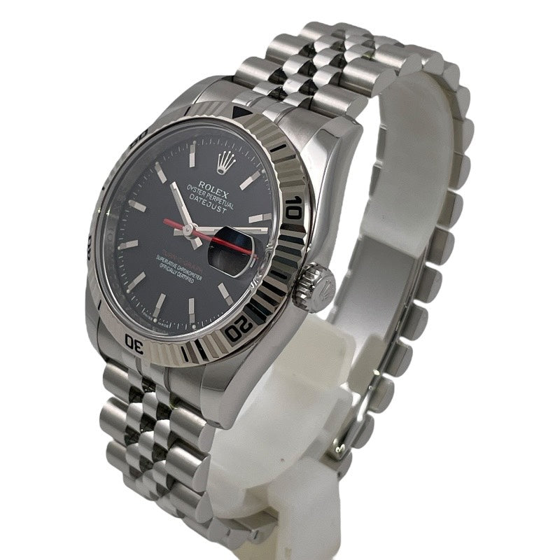 【ROLEX】ロレックス デイトジャスト ターノグラフ 116264 腕時計 SS/WG メンズ G番 自動巻き 黒文字盤 ブラック ジュビリーブレス