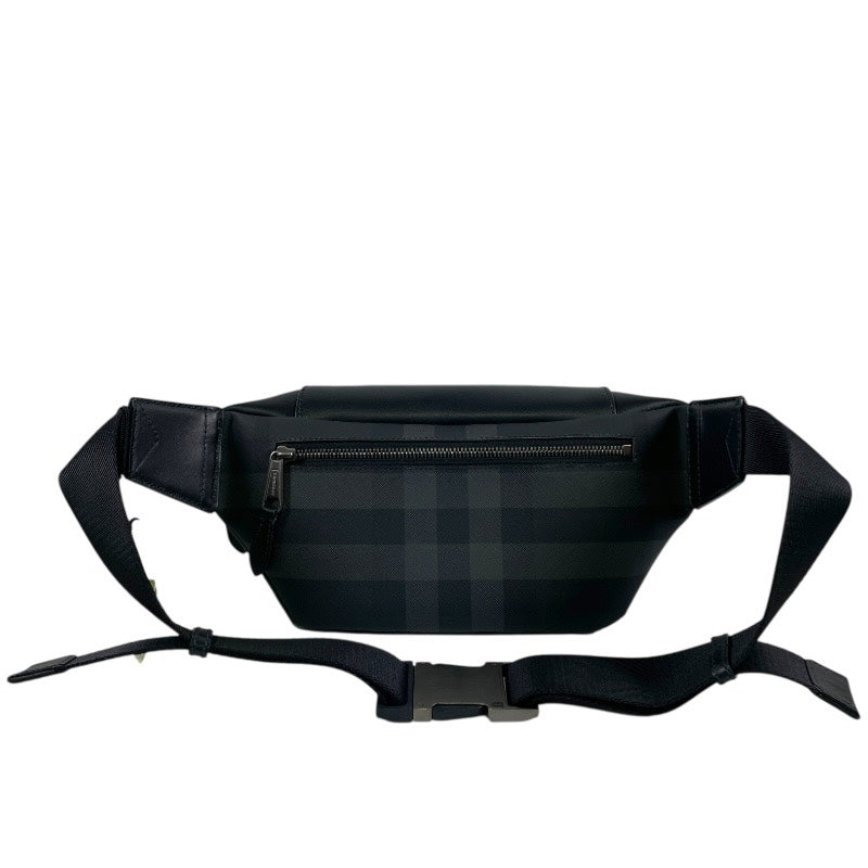 【BURBERRY】バーバリー ウエストバッグ 80673981 ウエストバッグ レザー メンズ チェック柄 ブラック ボディ ショルダー