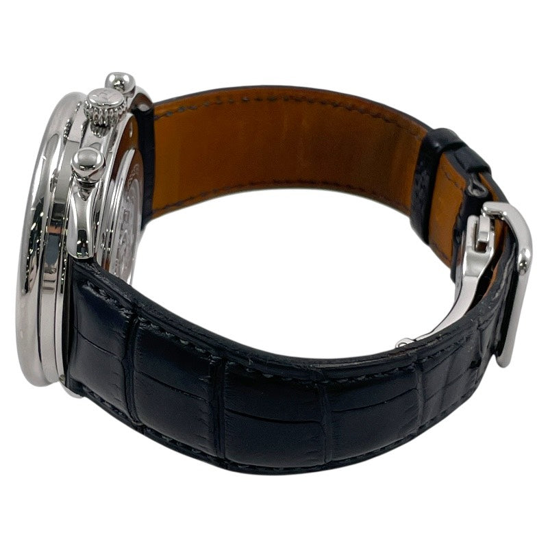 【HERMES】エルメス アルソー クロノグラフ AR4.910a 腕時計 SS/レザー メンズ 自動巻き ブラック 黒文字盤