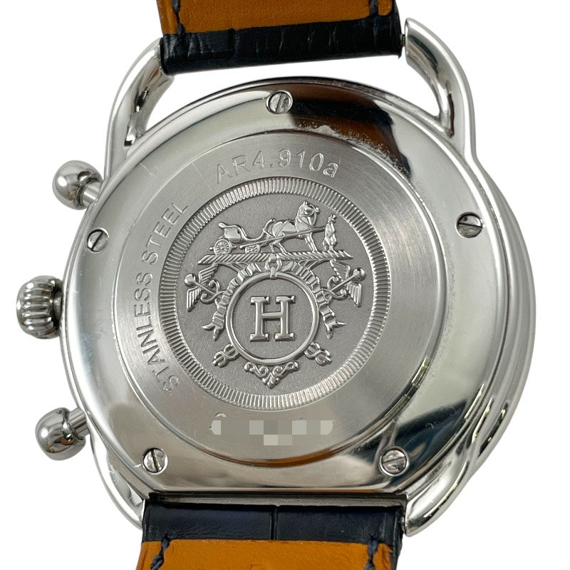 HERMES アナログ腕時計 黒レザー エルメス Hウォッチ 交換用時計ベルトオーダー｜カーフ製作例