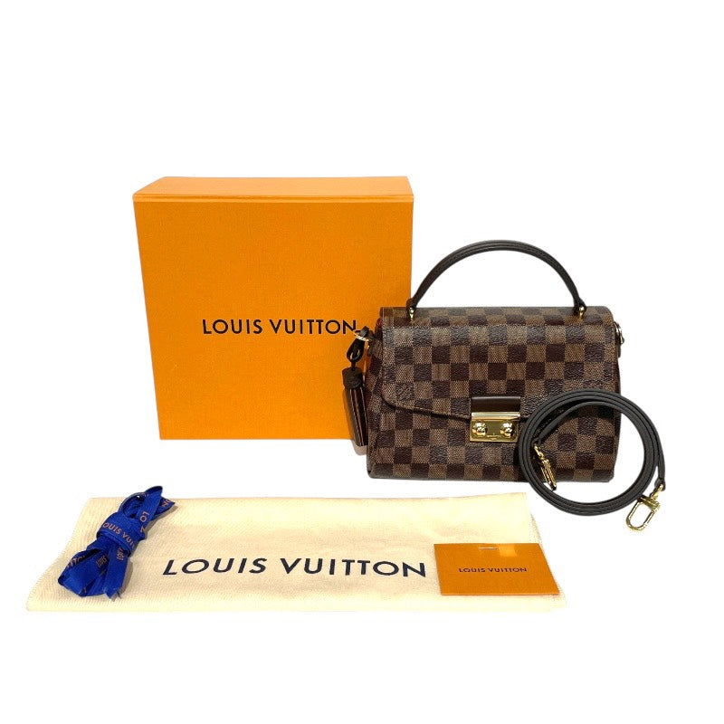 【LOUIS VUITTON】ルイ・ヴィトン クロワゼット N53000 ハンドバッグ レディース ダミエエベヌ 2WAY ショルダー ミニバッグ