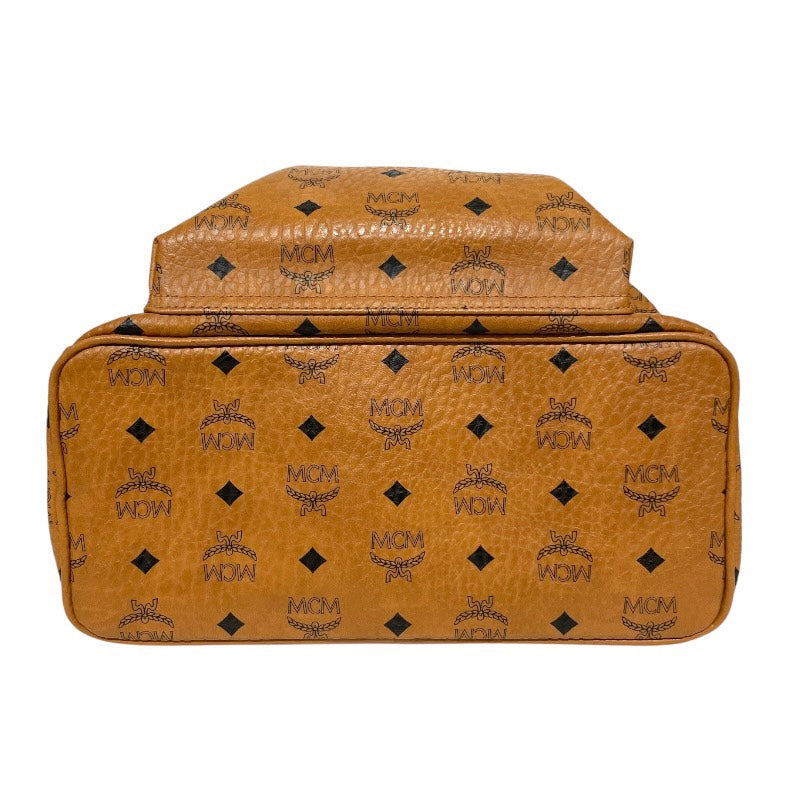 MCM リュック 中型 ブラウン レザー スタッズ付き MCM ブラウンスタッズリュック