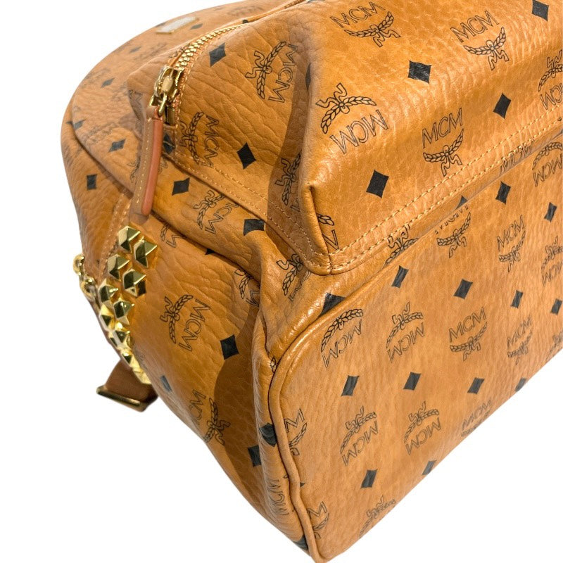 【MCM】エム・シー・エム スターク サイドスタッズ バックパック MMK7AVE99CO001 リュック・デイパック レザー メンズ ヴィセトス ブラウン レディース