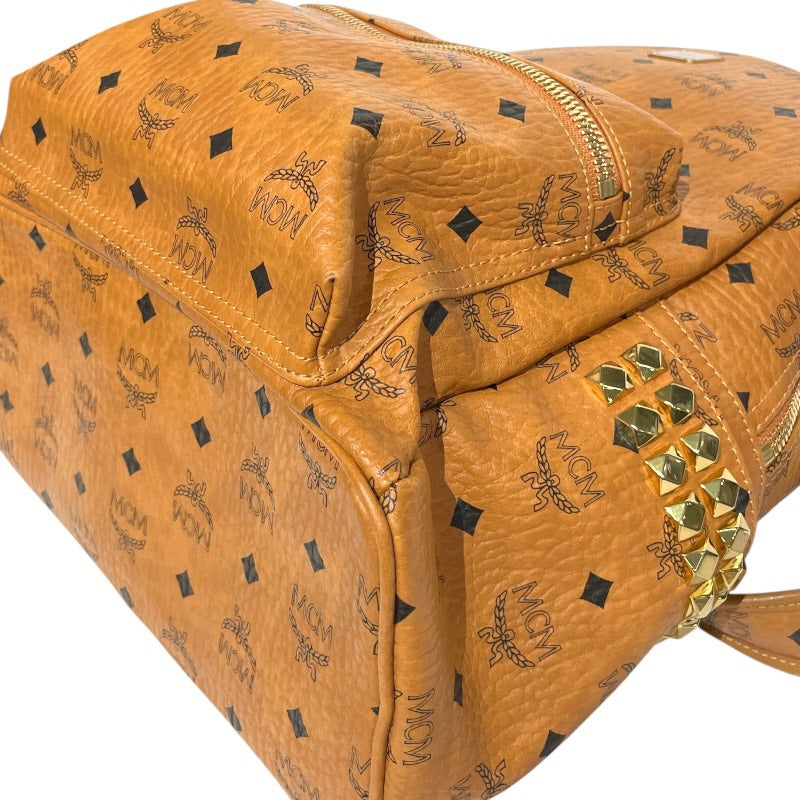 【MCM】エム・シー・エム スターク サイドスタッズ バックパック MMK7AVE99CO001 リュック・デイパック レザー メンズ ヴィセトス ブラウン レディース